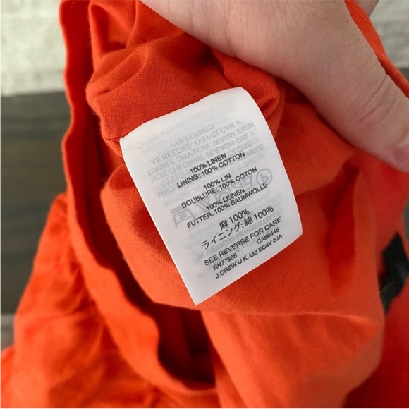 J. Crew Linen Poppy Orange Ruffle Trim Skirt - Picture 5 of 6